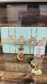 Silk Envelopes With Ring And Brooch, Indian Wedding Envelope, Wedding favor, Fabric Envelope, Indian Return Gift, Diwali Gift for Her